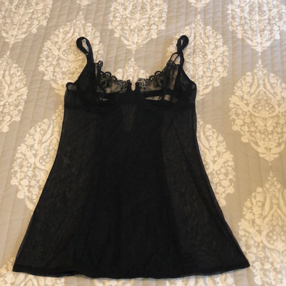 Victoria's Secret Black Lace Chemise Slip